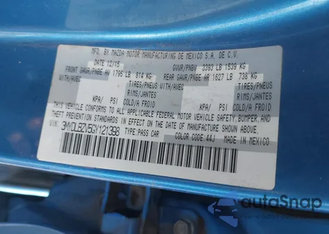 2016 Scion Ia from USA, damaged, VIN 3MYDLBZV5GY121398